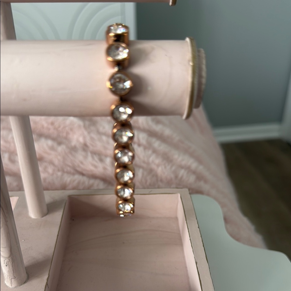 Touchstone Crystal Rose Gold Silk Ice Bracelet by Swarovski